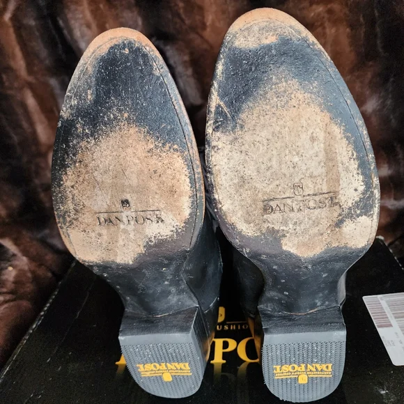 Dan Post Mens Cowboy Boots Black Leather 2110 13 EW Mignon Corona - Picture 5 of 7